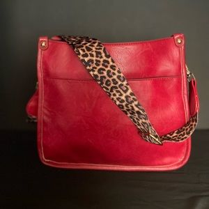 Ladies PU Leopard Print messenger bag